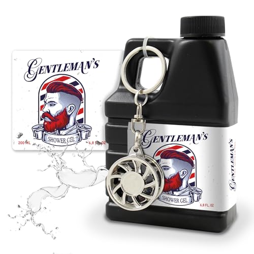 Duschgel für Männer im Deko-Kanister 200ml Bath & Body Geschenk - Ölkanister-Form (1, Duschgel Motiv Gentleman) von itenga