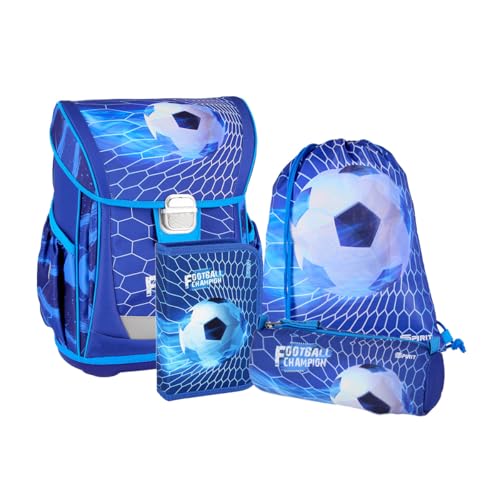 Grundschul Ranzen Set - Schulranzen Set 4 teilig für Jungen mit Schlampermäppchen Mäppchen Etui Turnbeutel von itenga