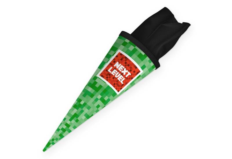 itenga Schultüte itenga Geschwisterschultüte 35cm "Pixel" mit Sticker "Next Level" von itenga