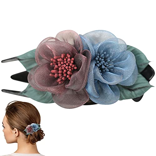 Blumen-Haarnadel für Frauen - Multi Colors Elegant Lady Hair Styling Clip - Gebogene Entenschnabel-Haarspangen mit Blumenmuster für Frauen und Mädchen Itrimaka von itrimaka