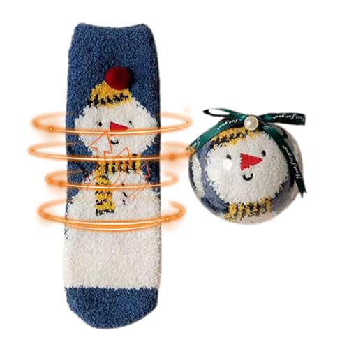 Weihnachtliche Fuzzy-Socken | Weiche Weihnachtssocken - Wintersocken, Thermosocken zum Schlafen im Innenbereich, für Damen und Mädchen, Weihnachtsgeschenke Itrimaka von itrimaka