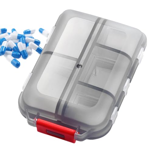 itrimaka Medikamenten-Pillen-Organizer, Medikamenten-Organizer-Box | Wasserdichte tragbare Pillendose mit 10 Gittern | Medikamentenbehälter mit ergonomischem Verschlusssystem, Schmuckkästchen mit itrimaka Medikamenten-Pillen-Organizer, Medikamenten-Organizer-Box | Wasserdichte tragbare Pillendose mit 10 Gittern | Medikamentenbehälter mit ergonomischem Verschlusssystem, Schmuckkästchen mit von itrimaka
