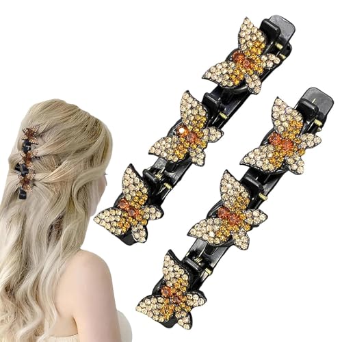 itrimaka Schmetterlings-Zopf-Clip, Zopfschmuck, Haarspange, Styling-Haar-Accessoires, Haar-Mode, Zopf, glänzende Haarnadel, Entenschnabel-Clip für Schule, Hochzeit, Arbeit von itrimaka