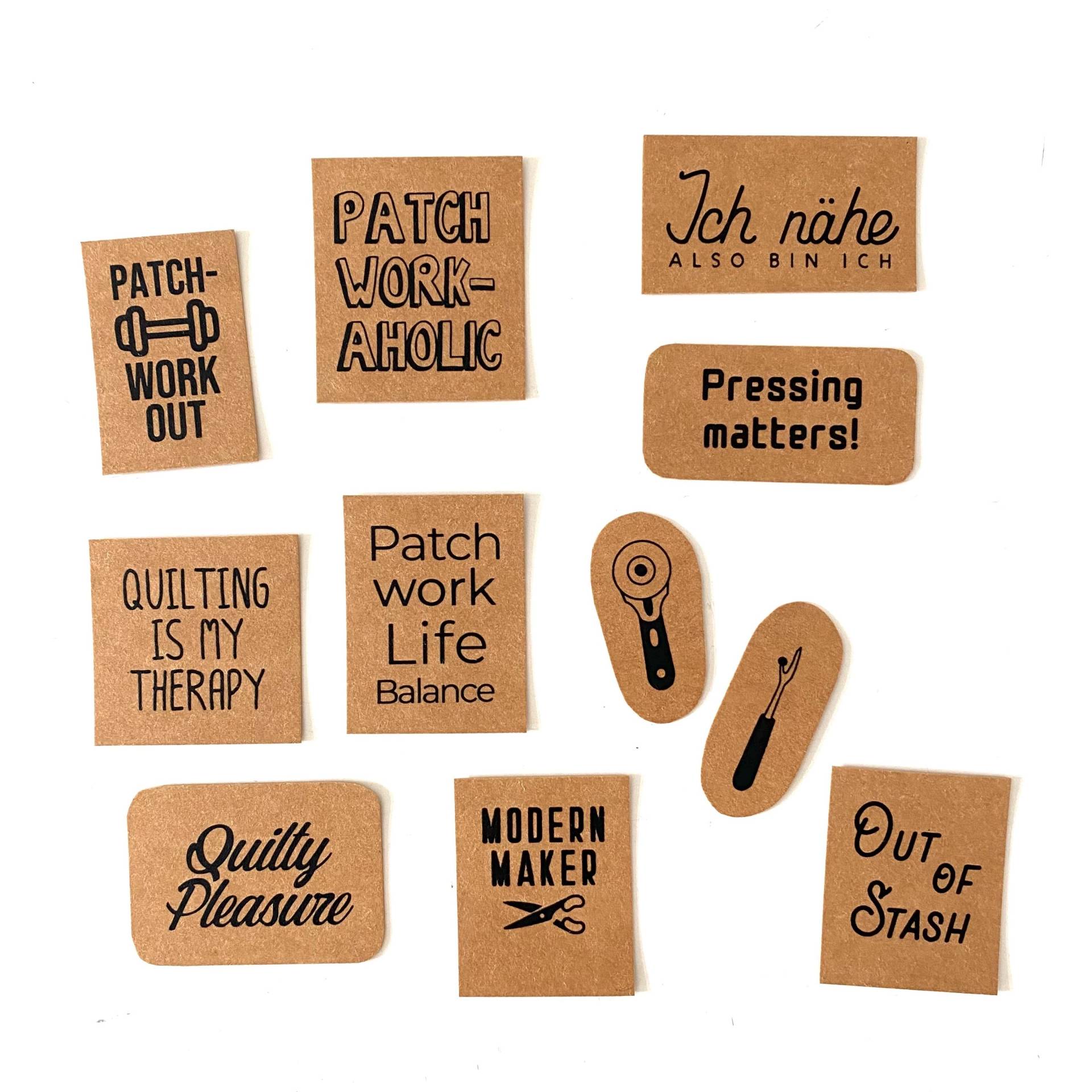 11 Patches „Patchwork Family" Zum Aufnähen, Siebdruck Auf Snappap, Label/Aufnäher Set Für Alle Die Gern Nähen 11 Patches „Patchwork Family" Zum Aufnähen, Siebdruck Auf Snappap, Label/Aufnäher Set Für Alle Die Gern Nähen von itsapatch