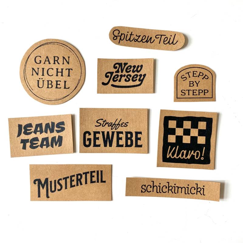 9 Patches „Material Girl" Zum Aufnähen, Siebdruck Auf Snappap, Label/Aufnäher Set Für Alle Die Gern Nähen von itsapatch