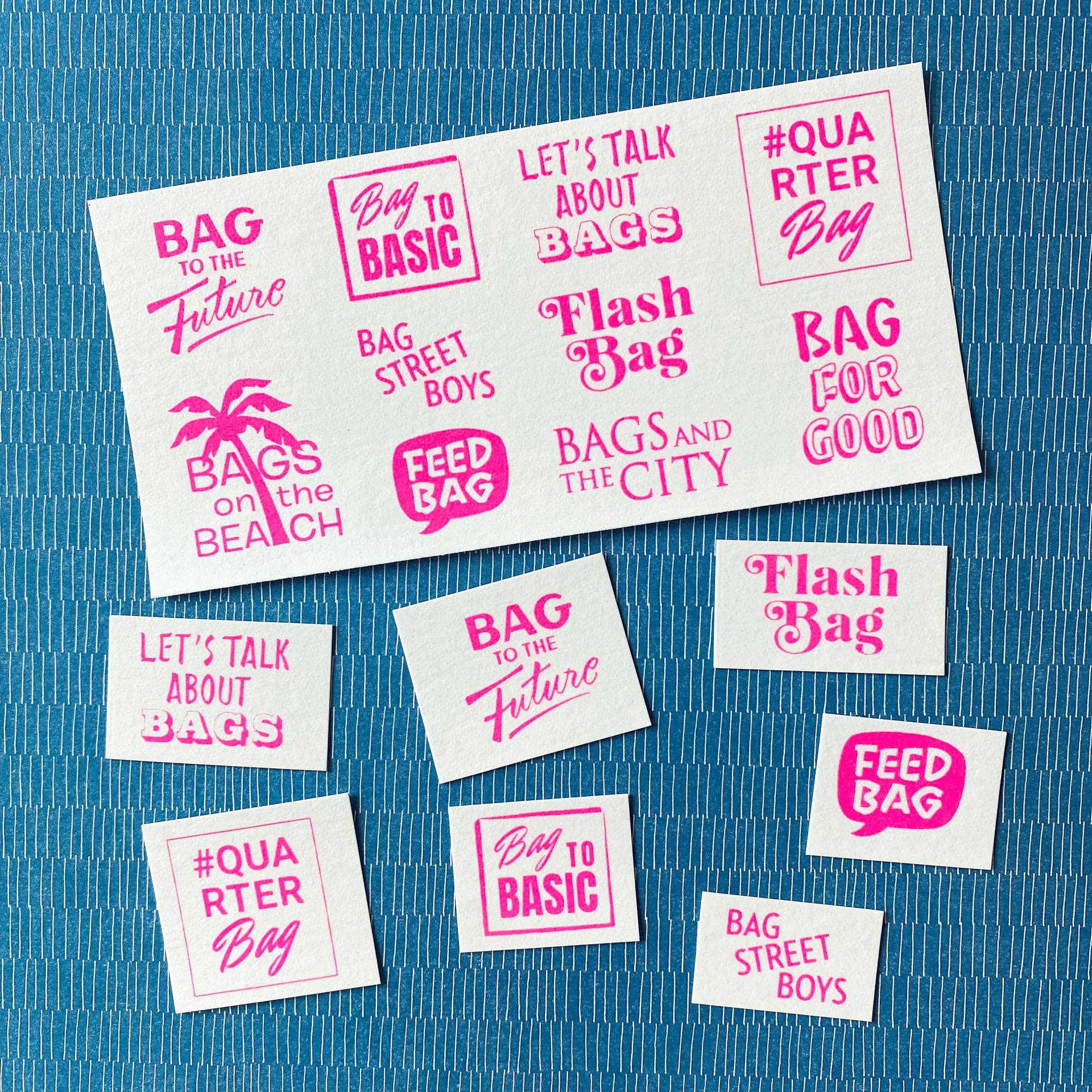 Neonpink/Weiß 10 Patches „All About Bags" Zum Aufnähen, Siebdruck Auf Snappap, Label/Aufnäher Set Für Alle Die Gern Nähen Special Edition Neonpink/Weiß 10 Patches „All About Bags" Zum Aufnähen, Siebdruck Auf Snappap, Label/Aufnäher Set Für Alle Die Gern Nähen Special Edition von itsapatch