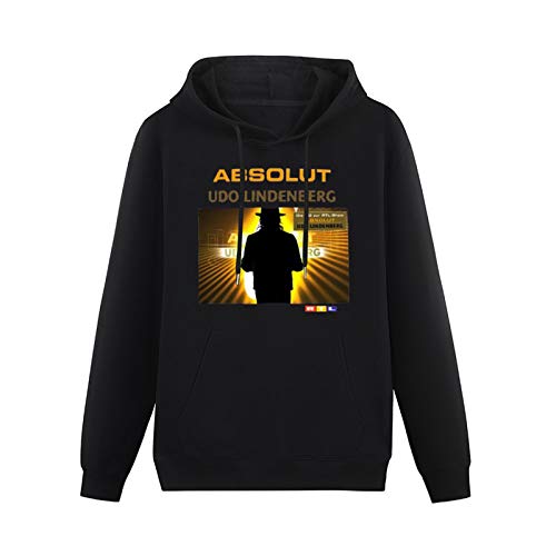 iut Pocket Hoodie Kangaroo UDO Lindenberg Absolut Electronica Screen Printed Long Sleeve Sweatshirts Black L von iut