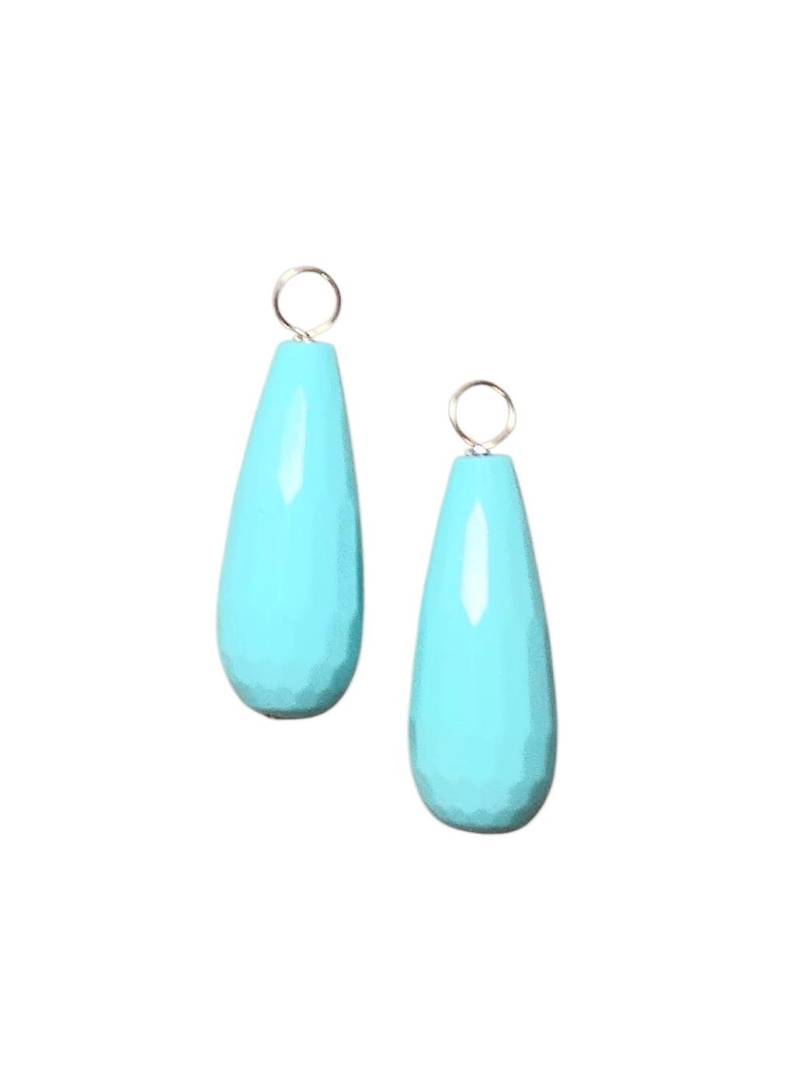 10 X 25 Mm Facettierte Türkis Howlith Austauschbare Ohrring Anhänger Massiv Sterling, Rose Oder Gelbgold Gefüllt 10 X 25 Mm Facettierte Türkis Howlith Austauschbare Ohrring Anhänger Massiv Sterling, Rose Oder Gelbgold Gefüllt von ivorynjewels