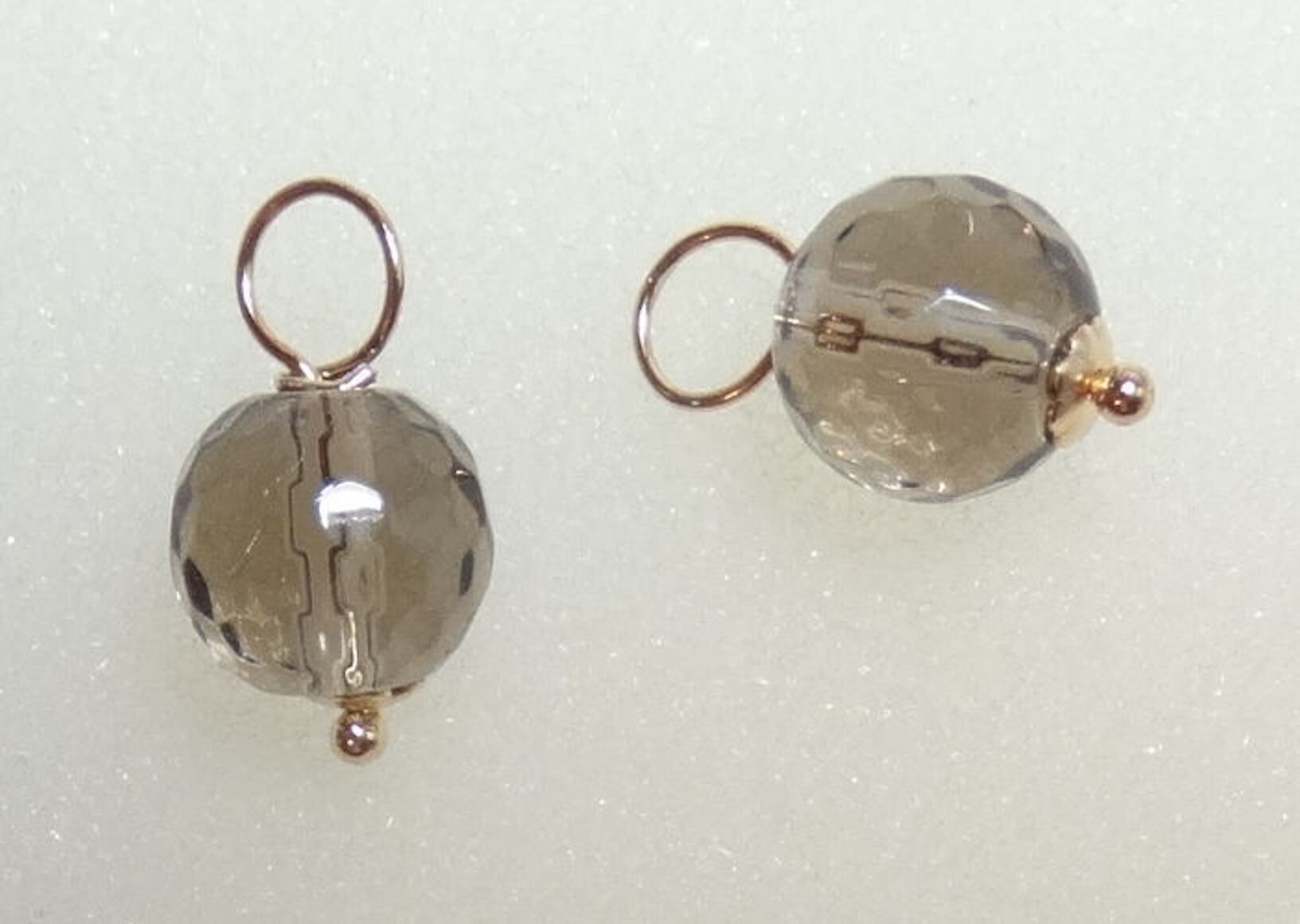 8mm Facettierte Rauchquarz Wechsel Ohrringe 14K Rose Oder Yg Filled Massiv Sterling von ivorynjewels