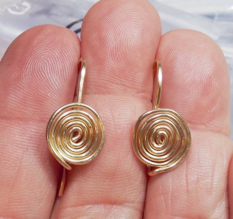 Große Spirale Gehämmert Austauschbare Ohrring-Drähte Kupfer, Massivem Sterling Silber, 14K Rose Oder Yg Filled Große Spirale Gehämmert Austauschbare Ohrring-Drähte Kupfer, Massivem Sterling Silber, 14K Rose Oder Yg Filled von ivorynjewels