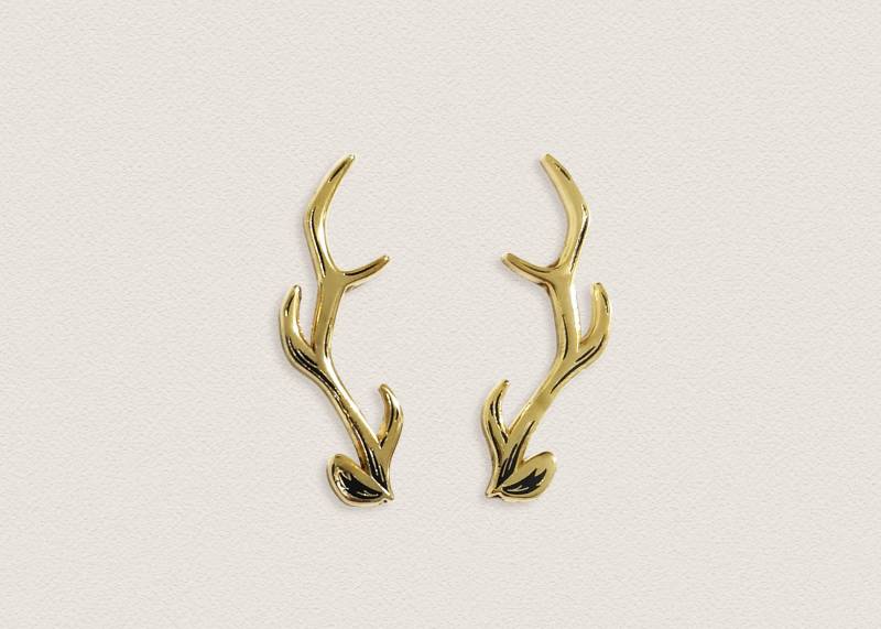 Rentiergeweih - Hirschgeweih Weihnachtsgeweih Goldgeweih Kragen Pins Rentiergeweih - Hirschgeweih Weihnachtsgeweih Goldgeweih Kragen Pins von ivycdraws