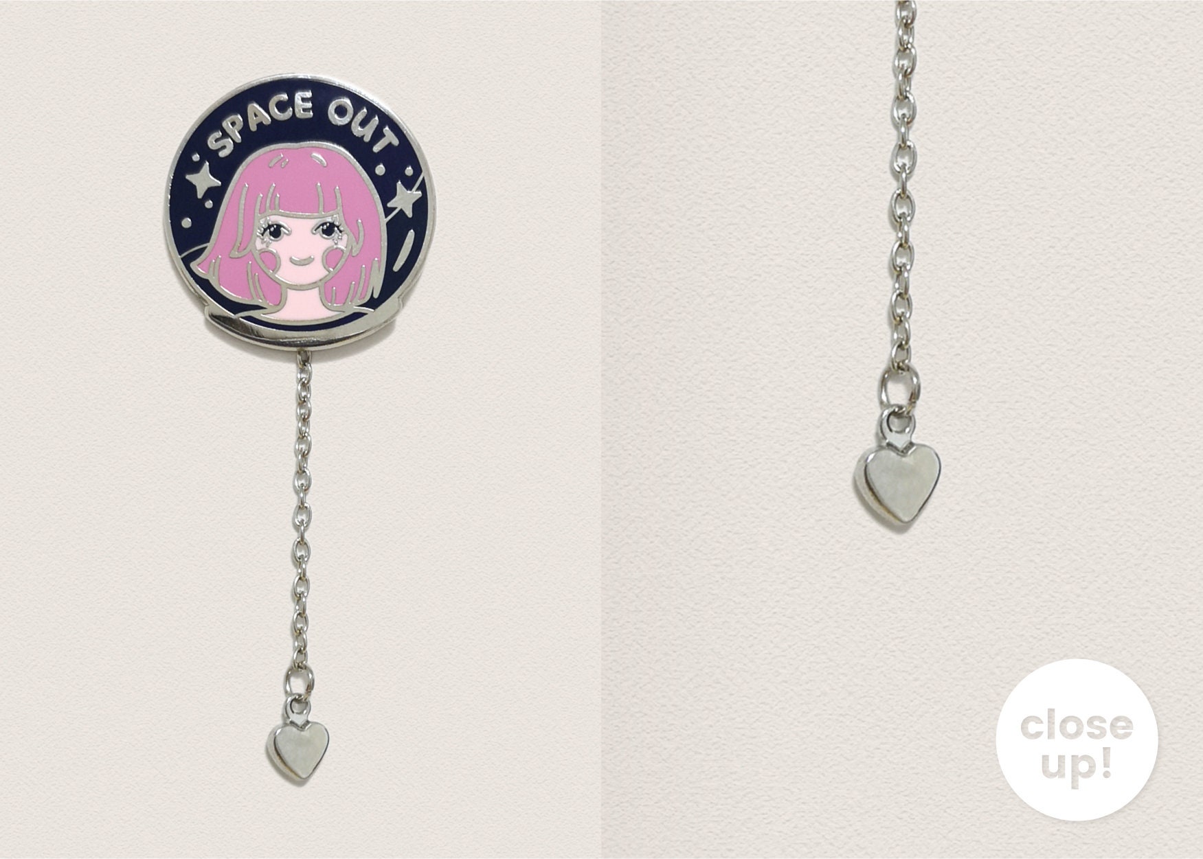 Silber Herz Emaille Pin Anhänger - Charm Für Jeden Pin Silber Herz Emaille Pin Anhänger - Charm Für Jeden Pin von ivycdraws