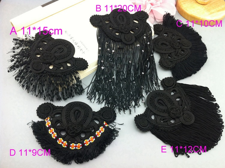 Quasten Patches Applikationen 5 Stück Schwarz Blau Rosa Abzeichen Handwerk Spitzenbesatz Für Abendkleidung Ml180P771 von ivyverynice