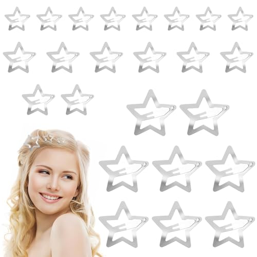 iwontalersy 24 Stücke Stern Haarspangen,Y2K Haarspangen mit Sternen,Silberne Haarnadeln aus Metall in 3 Größen,für Kinder Mädchen und Frauen Stern-Kopfbedeckungen iwontalersy 24 Stücke Stern Haarspangen,Y2K Haarspangen mit Sternen,Silberne Haarnadeln aus Metall in 3 Größen,für Kinder Mädchen und Frauen Stern-Kopfbedeckungen von iwontalersy