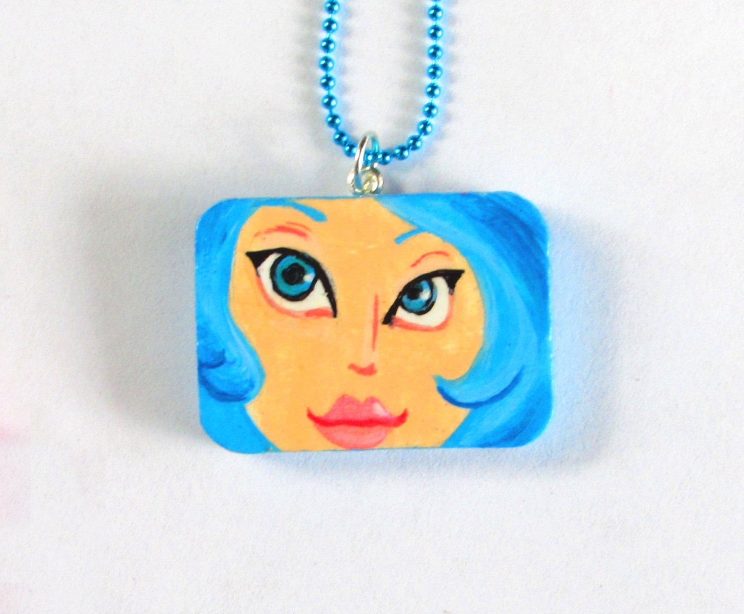 Miniatur Gemälde Anhänger Handgemalt Original Hellblau Miniatur Gemälde Anhänger Handgemalt Original Hellblau von iworkartwork