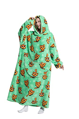 iyoimono Hoodie Decke für DamenHerren Flanell Fleece Oversized Weich Pullover Kuscheldecke TV-Decke mit Ärmeln Übergroße Kapuzen Pullover Tragbar Ganzkörperdecke von iyoimono
