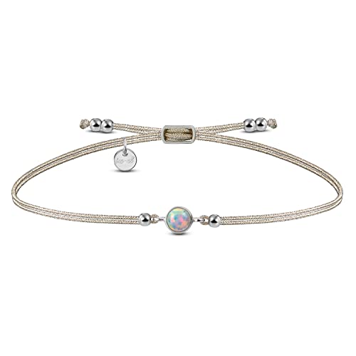 iz-el Fußband Silber Opal - Fußkette von iz-el