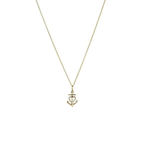 iz-el Kette Gold GLAUBE LIEBE HOFFNUNG Anker 925 Silber vergoldet (40cm) von iz-el