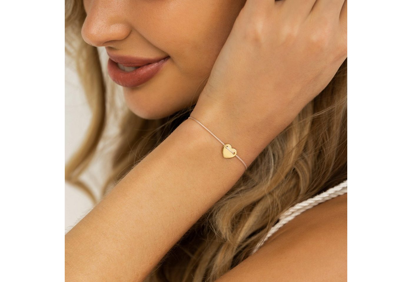 iz-el Armband Armband Gold HERZ - Plättchen Herz, 925 Sterling Silber von iz-el