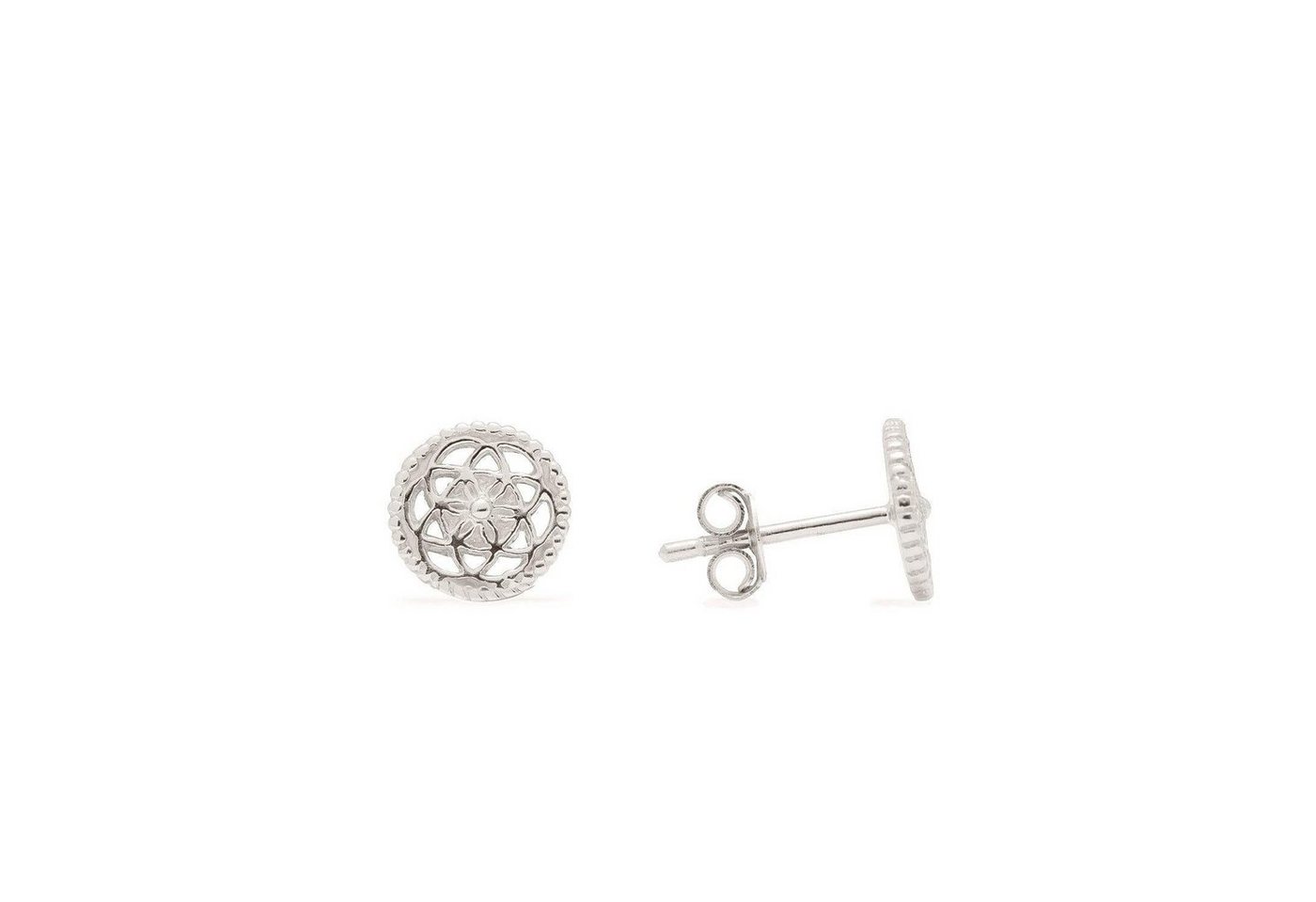 iz-el Paar Ohrstecker Ohrringe Silber Lebensblume FLORA - silberne Ohrstecker, 925 Sterling Silber von iz-el