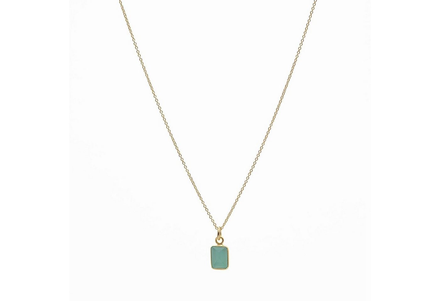 iz-el Silberkette Kette Gold Chalcedon Baguette - goldene Halskette, 925 Sterling Silber von iz-el