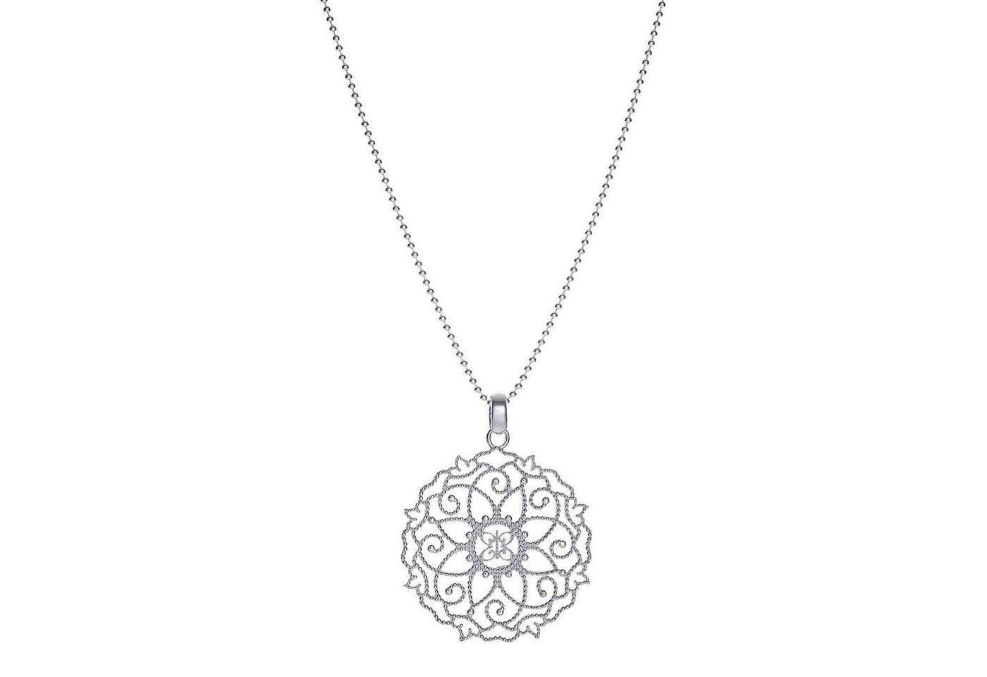 iz-el Silberkette Kette Silber Mandala - Schmetterlingsmandala, 925 Sterling Silber von iz-el