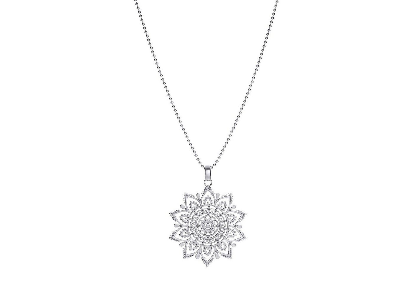 iz-el Silberkette Kette Silber Mandala - Sonnenblumen Mandala, 925 Sterling Silber von iz-el