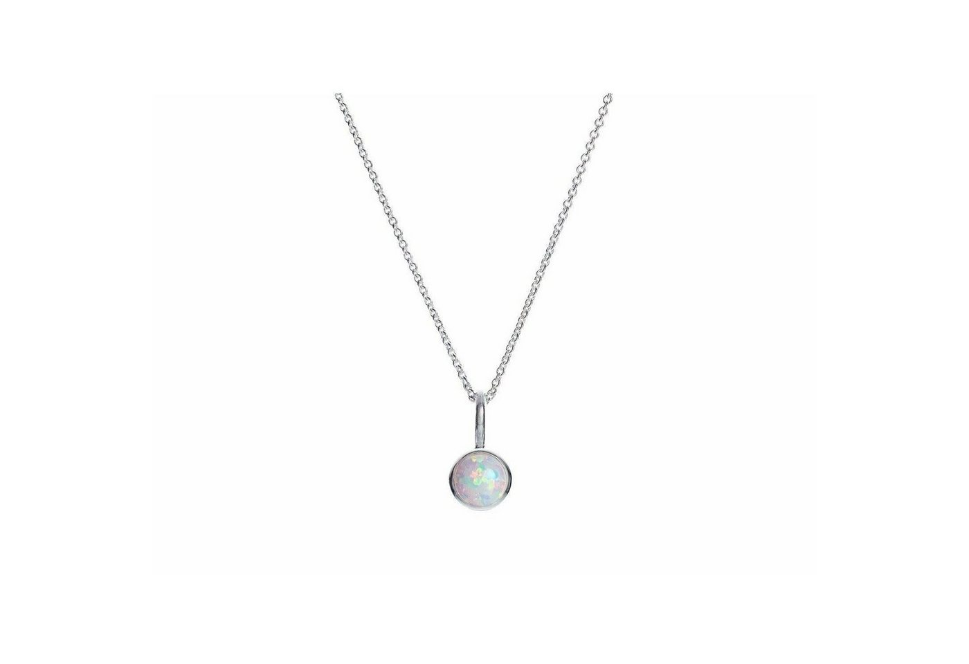 iz-el Silberkette Kette Silber Opal - Geschenk für Frauen, 925 Sterling Silber von iz-el