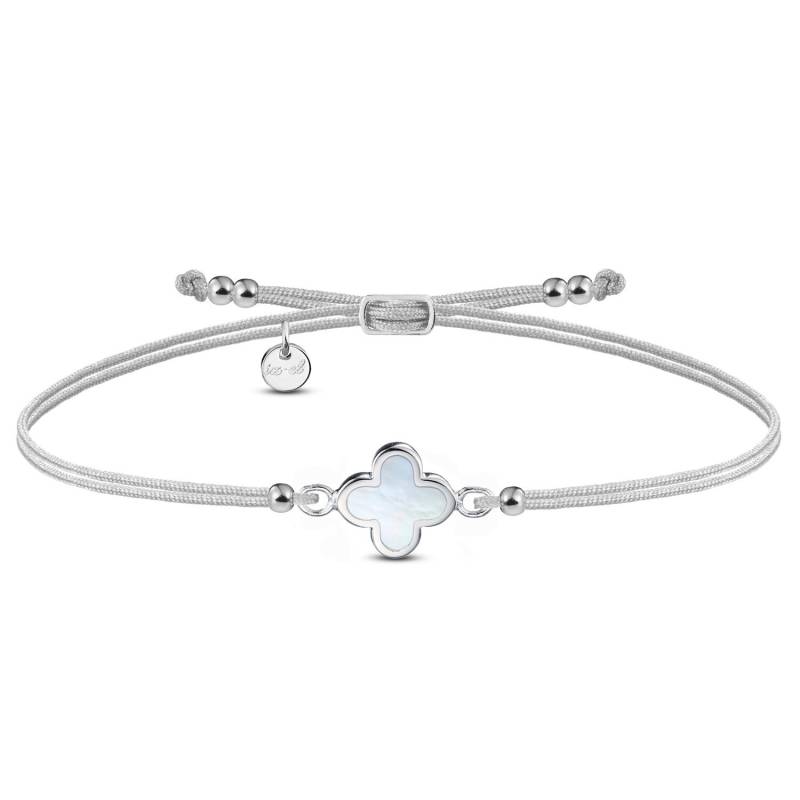 Armband Kleeblatt Perlmutt Verstellbar 925 Silber von izeldesign