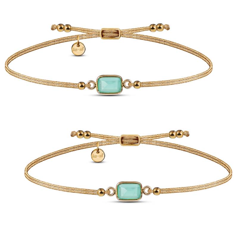 Mutter Tochter Armband Farbstein Chalcedon Gold von izeldesign