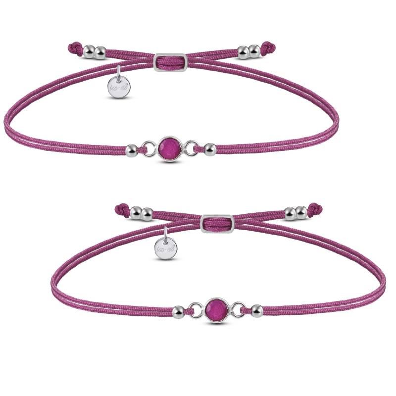 Mutter Tochter Armband Farbstein Granat 925 Silber von izeldesign