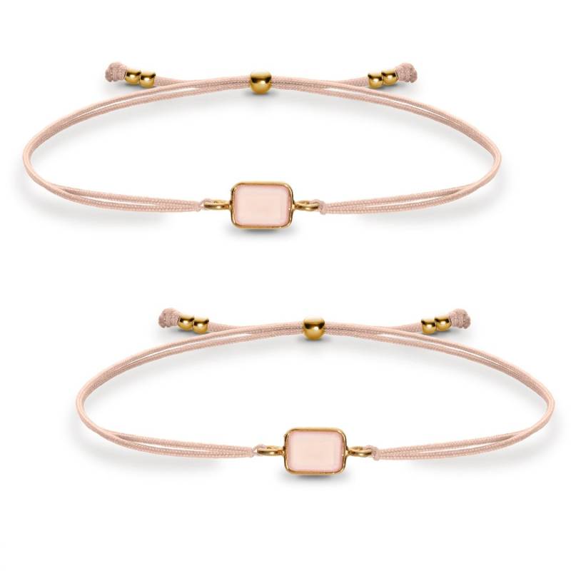 Mutter Tochter Armband Rosenquarz Gold von izeldesign