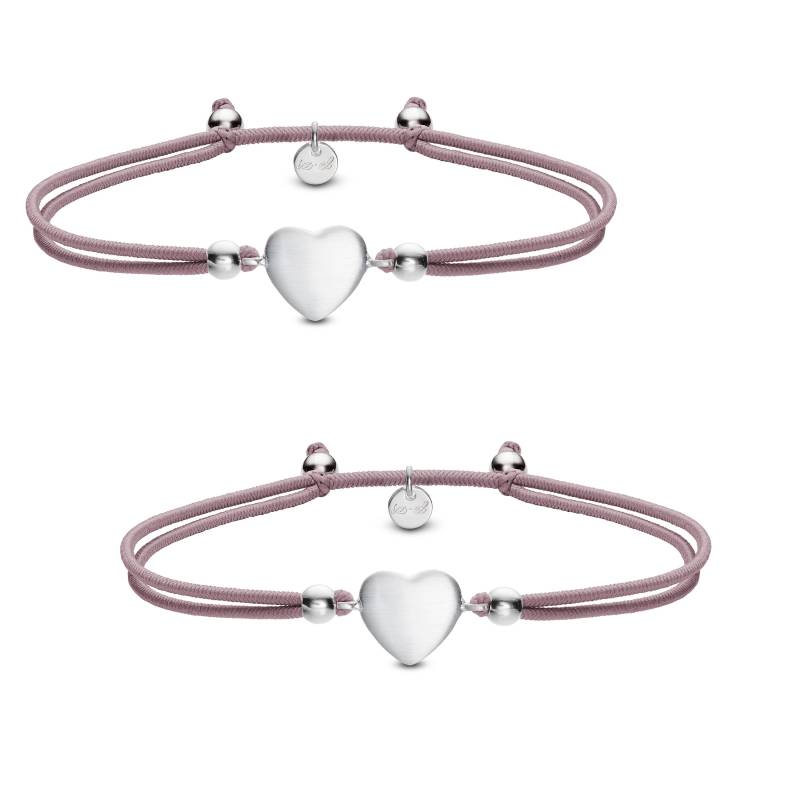 Mutter Tochter Glücksarmband Herz Set Silber 925 von izeldesign
