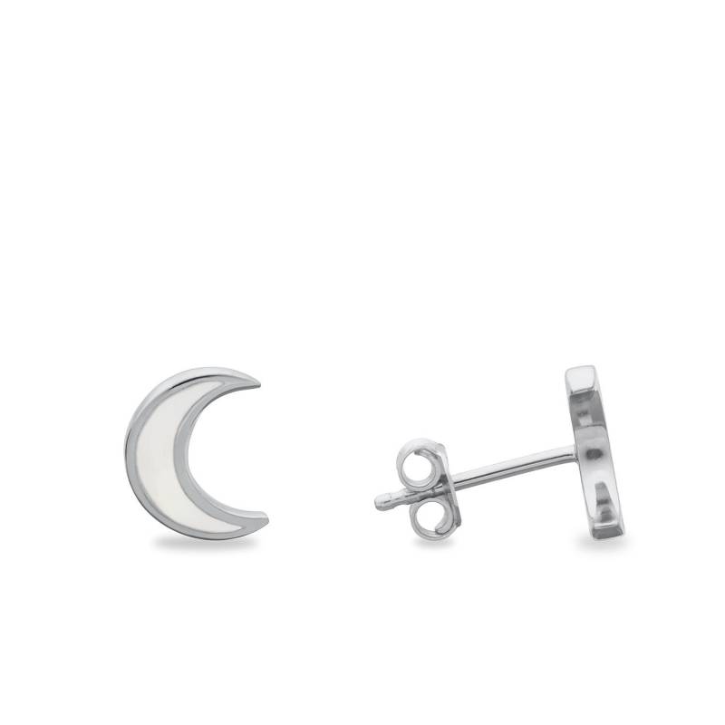 Ohrstecker Kleiner Mond Perlmutt 925 Silber von izeldesign