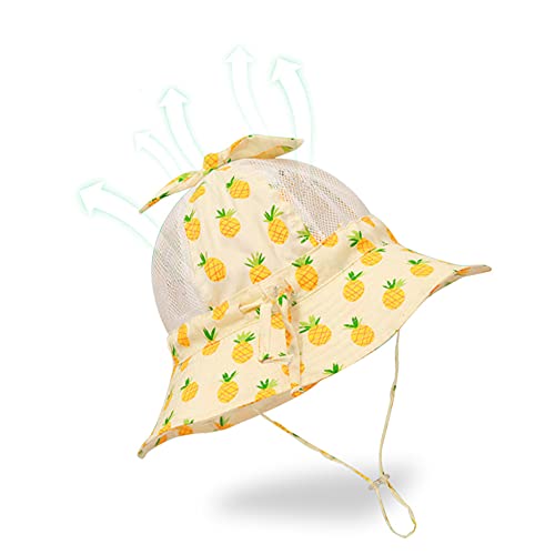Baby Sonnenhut für Mädchen und Jungen Verstellbarer Atmungsaktiver Strandhut mit Breiter Krempe Cartoon Fisherhut von izosen