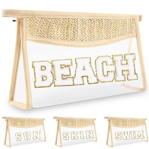 izuzta Boho transparente Make-up-Tasche mit Buchstaben für Frauen und Mädchen, Strand von izuzta