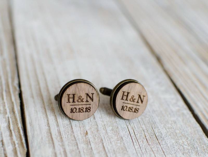 Personalisierte Holz Manschettenknöpfe Mit Initialen Hochzeit Für Männer, Handgemachter Schmuck Geschenk von izywood