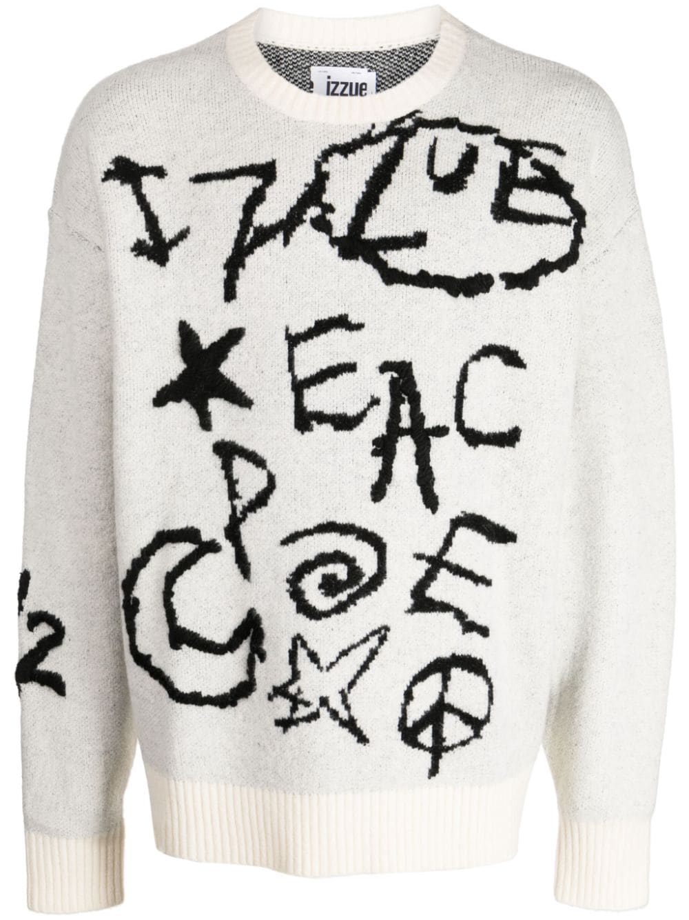 izzue Bestickter Pullover aus Logo-Jacquard - Weiß von izzue