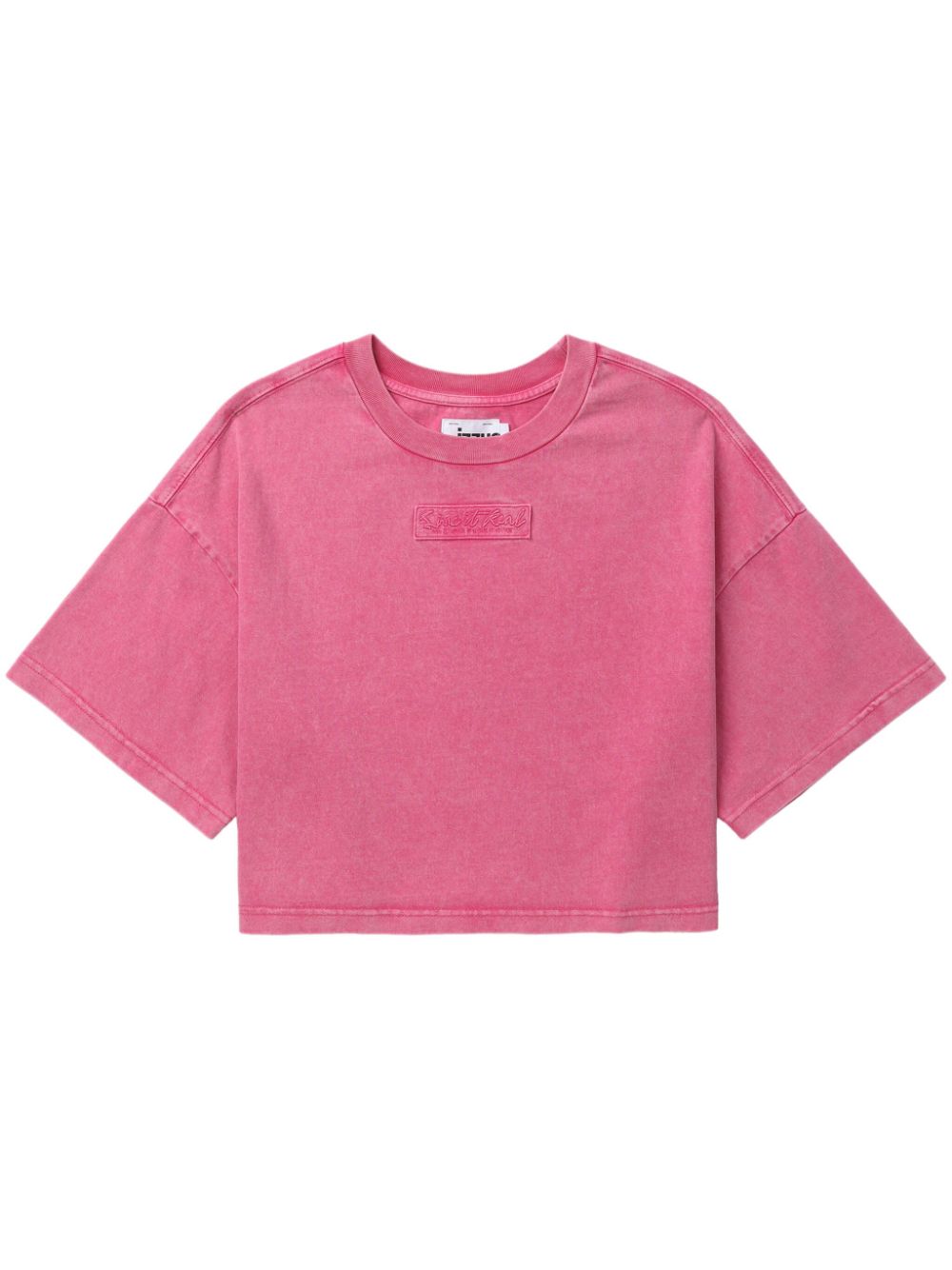 izzue Cropped-T-Shirt mit Logo-Patch - Rosa von izzue