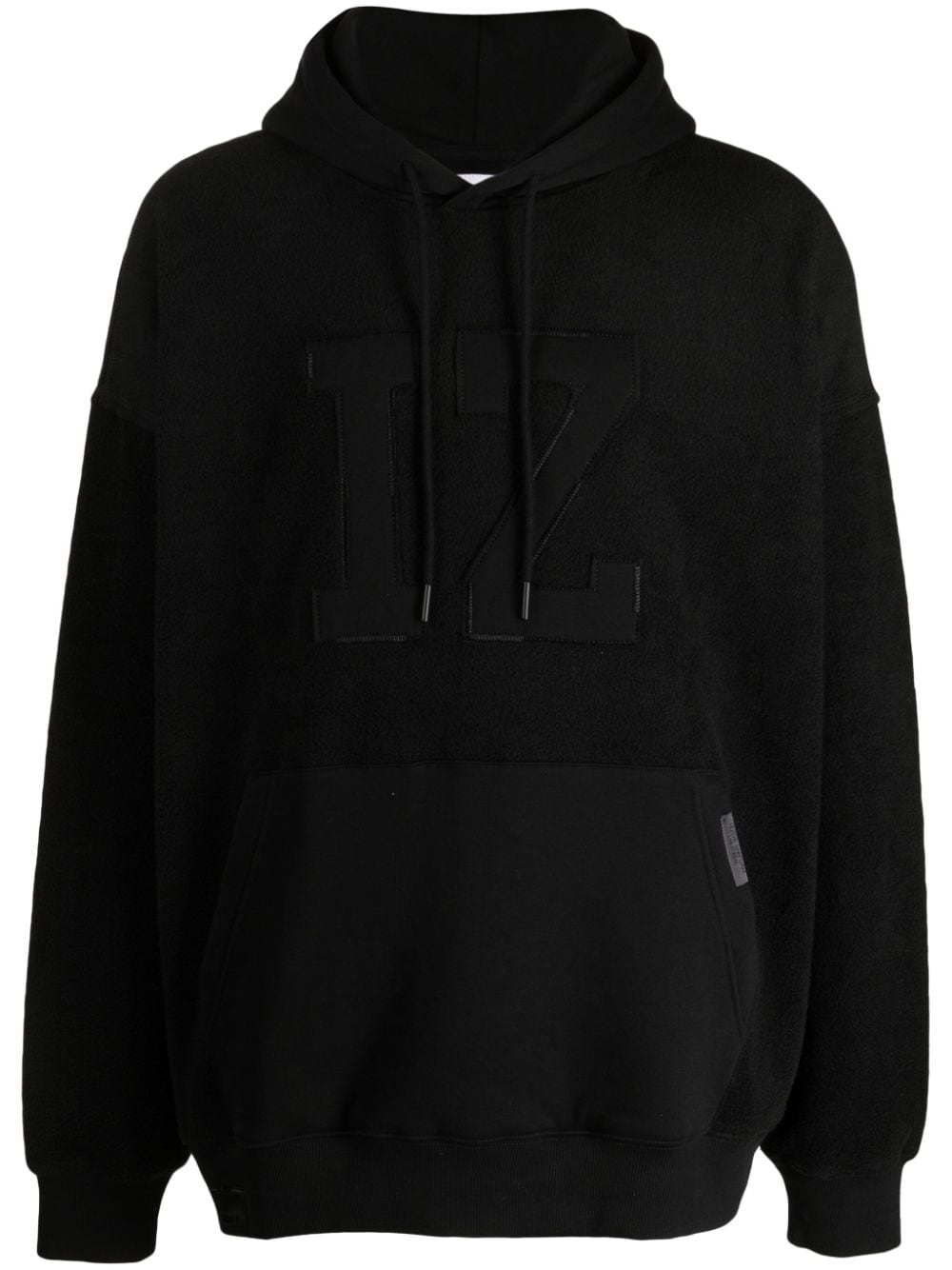 izzue Fleece-Hoodie mit Logo-Applikation - Schwarz von izzue