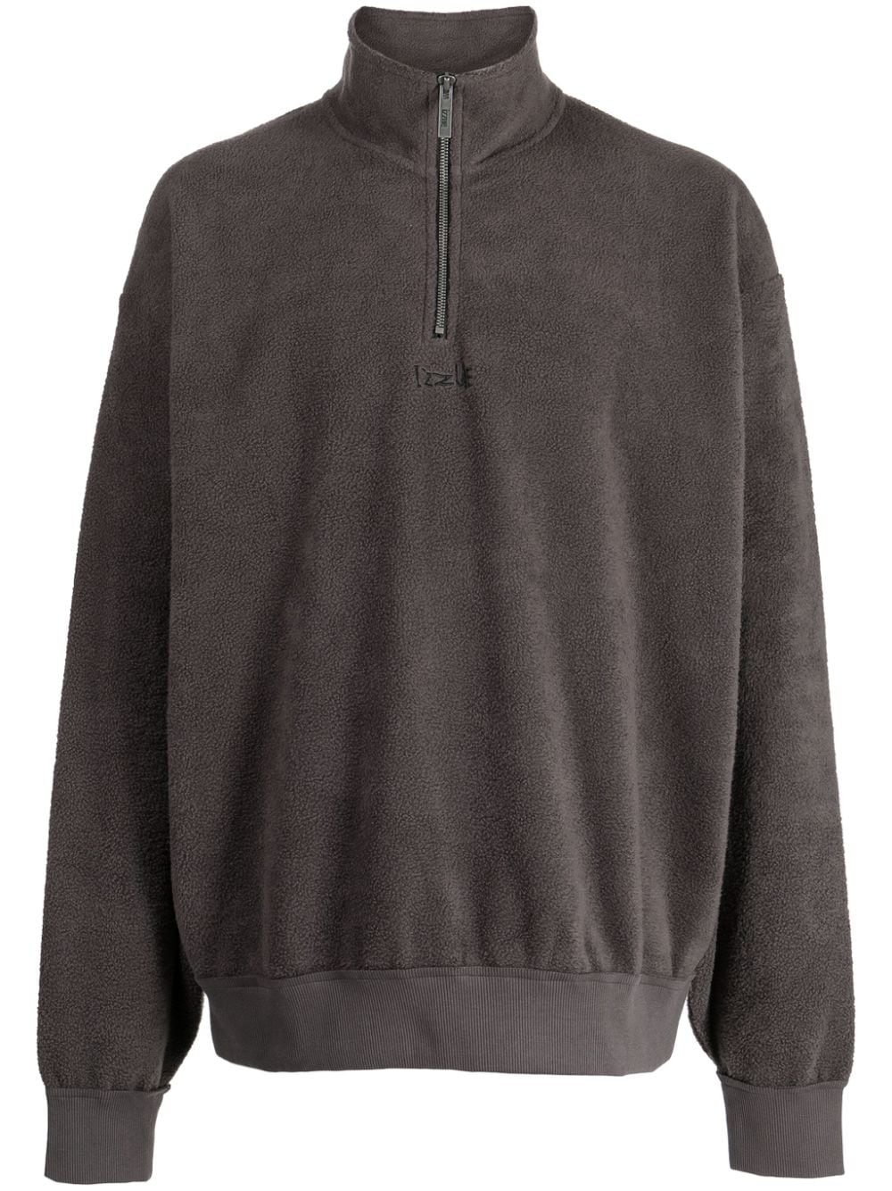 izzue Fleece-Sweatshirt mit Nieten - Braun von izzue