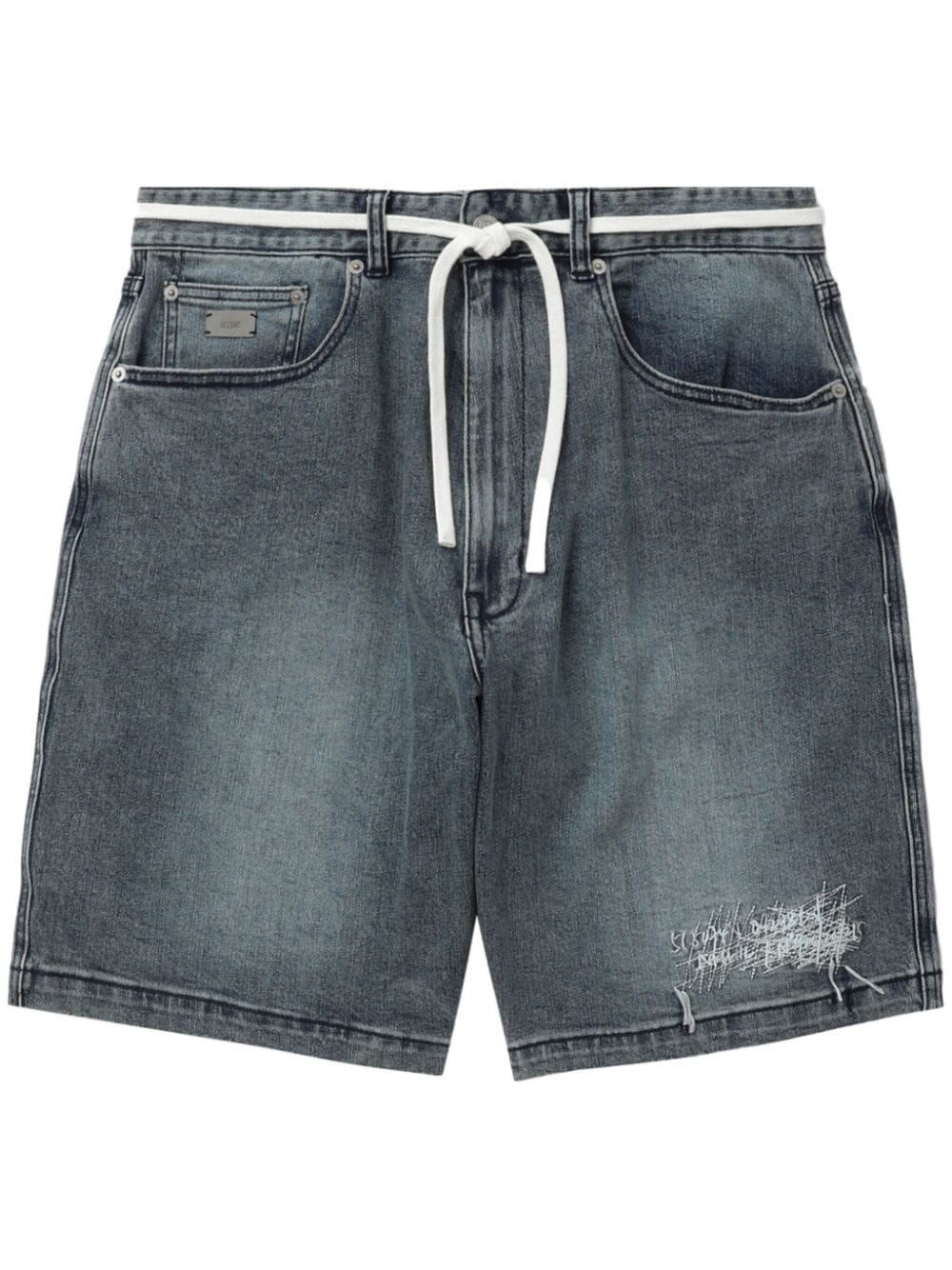 izzue Jeans-Shorts im Distressed-Look - Blau von izzue
