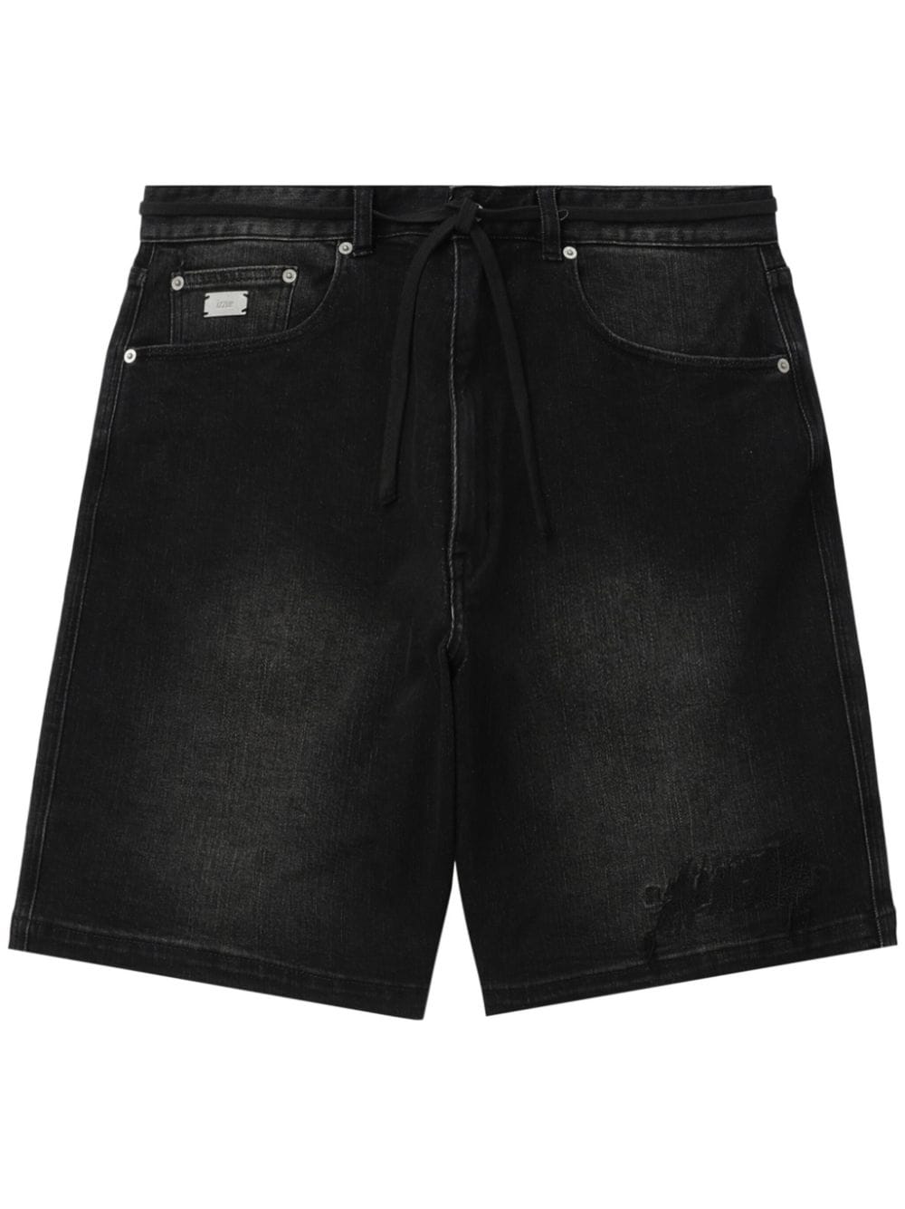 izzue Jeans-Shorts im Distressed-Look - Schwarz von izzue