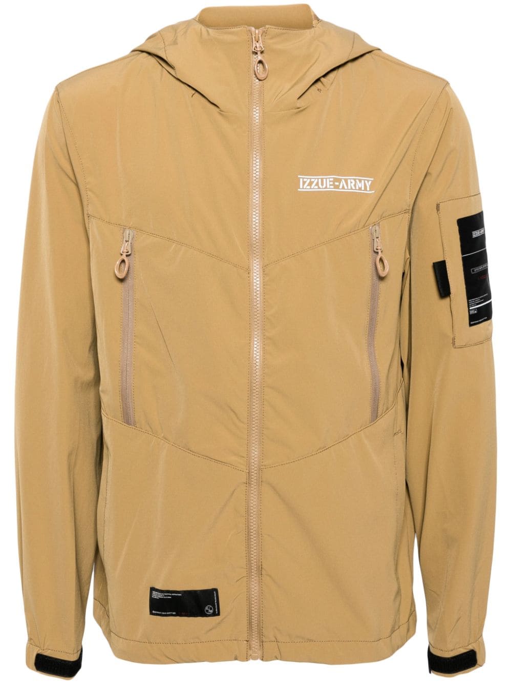 izzue Kapuzenjacke mit Logo-Applikation - Braun von izzue