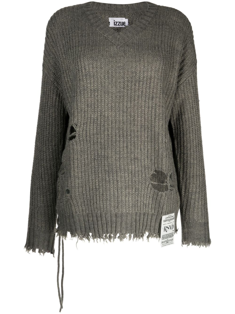 izzue Pullover in Distressed-Optik - Grün von izzue