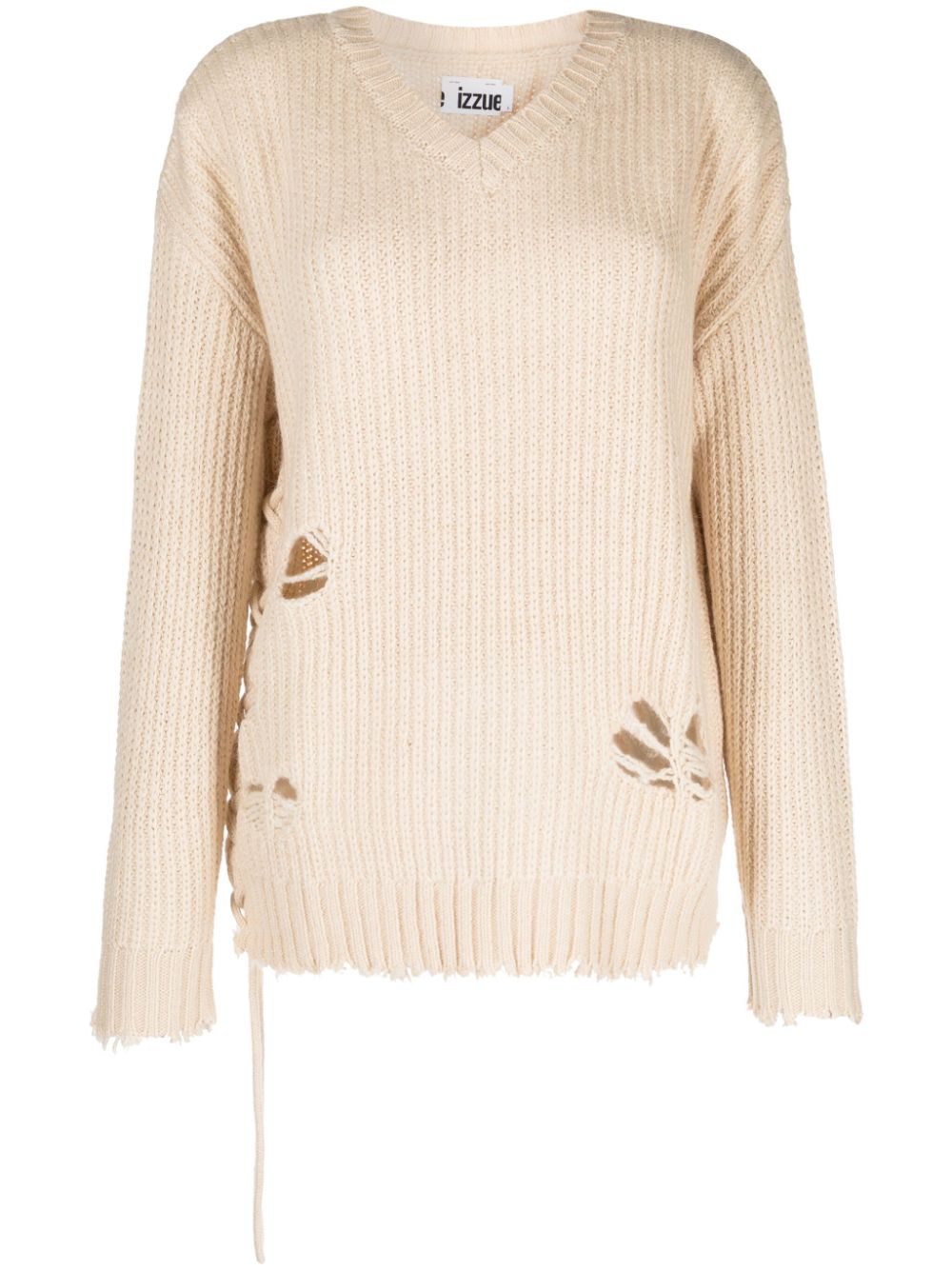 izzue Pullover in Distressed-Optik - Nude von izzue