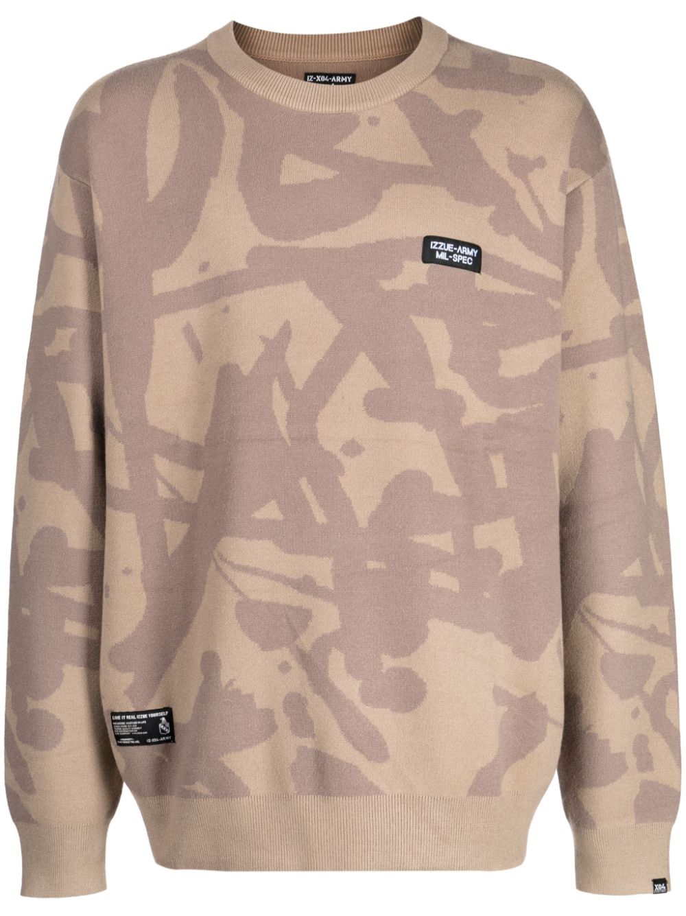 izzue Pullover mit Graffiti-Print - Braun von izzue