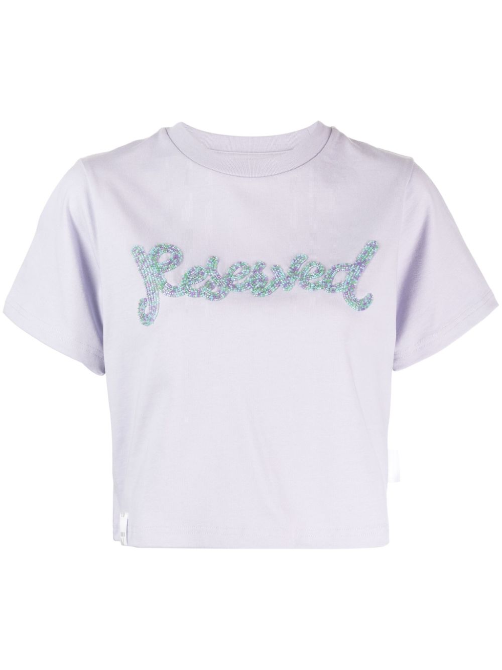 izzue Reserved Cropped-T-Shirt mit Perlen - Violett von izzue