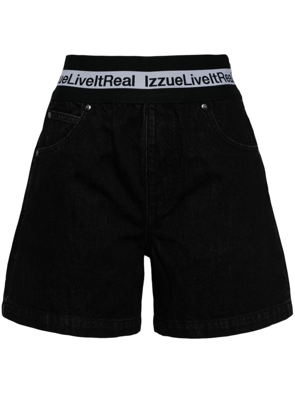 izzue Shorts mit Logo-Bund - Schwarz von izzue