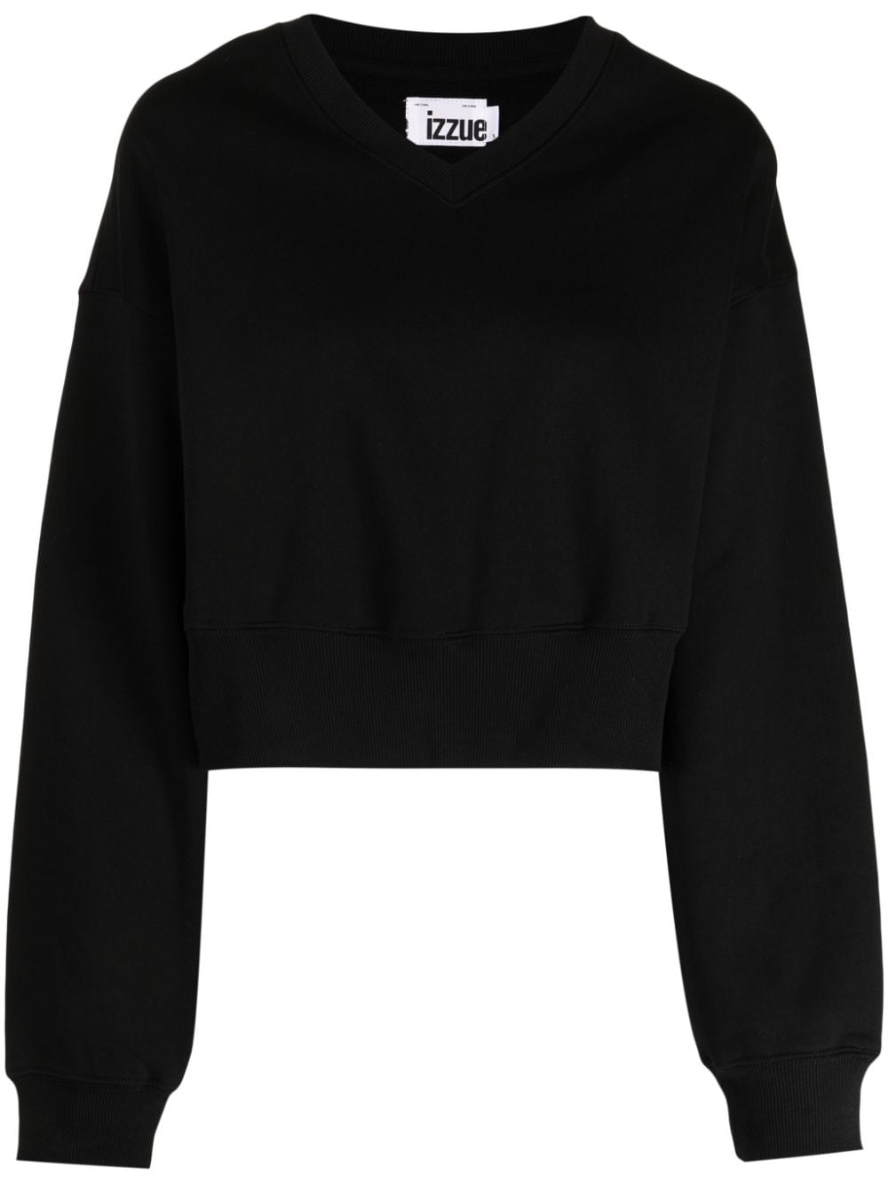 izzue Sweatshirt mit Strass-Logo - Schwarz von izzue